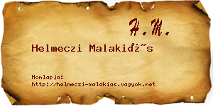 Helmeczi Malakiás névjegykártya